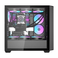 darkFlash Računalniška ohišje Darkflash DS900WD (črno) + 4 ventilatorji