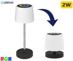 Platinet PTL45RGB WAVY brezžična namizna LED svetilka, USB-C, 28,5 x 10 cm, črno-bela