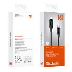 Mcdodo USB-C kabel za Lightning Mcdodo CA-1030, 36 W, 1,2 m (črn)