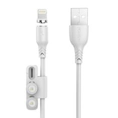 Foneng Foneng X62 3-v-1 magnetni kabel USB na USB-C/Lightning/Micro USB, 2,4 A, 1 m (bel)