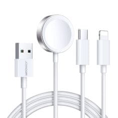 Joyroom Magnetni polnilnik za Apple Watch Joyroom S-IW008 lightning + USB-C 5W 1,2 m (bel)