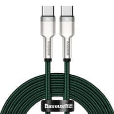 BASEUS USB-C kabel za USB-C Baseus Cafule, 100 W, 2 m (zelen)