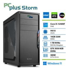 PCplus Storm i5-12400F 16GB 1TB SSD RTX 3050 8GB Windows 11 Home gaming namizni računalnik
