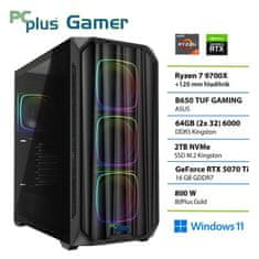 PCplus Gamer Ryzen 7 9700X 64GB 2TB SSD RTX 5070Ti 16GB Windows 11 Home gaming namizni računalnik