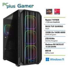 PCplus Gamer Ryzen 7 9700X 32GB 2TB SSD RX 9070XT Windows 11 Home gaming namizni računalnik