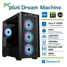 Dream Machine Core i7 14700F 32GB 2TB SSD RTX 5070 12GB Windows 11 Home gaming namizni računalnik