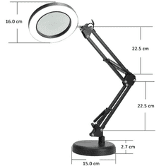 Platinet PDLD11 Magnify namizna LED svetilka, črna