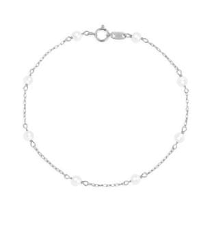 Brilio Nežna zapestnica iz belega zlata z rečnimi biseri 14/772.351P Esp-bela