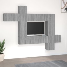 Vidaxl Komplet TV omaric 10-delni siva sonoma inženirski les