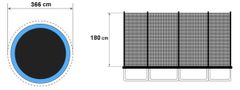 Northio Mreža za trampolin 12 čevljev, vodoodporen PE material 
