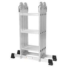 TOYA Vorel Večnamenska aluminijasta lestev, sestavljiva, 4 X 3 stopnice 17704