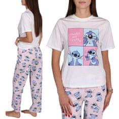 Disney DISNEY Stitch Dvodelna ženska pižama iz 100 % bombaža s kratkimi rokavi in dolgimi hlačami M