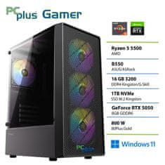 PCplus Gamer Ryzen 5 5500 16GB 1TB SSD RTX 5050 8GB Windows 11 Home gaming namizni računalnik