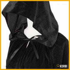 Korbi Dlhý čarodejnícky / čarovniči plášť – kostým na Halloween, čierny, veľkosť XL