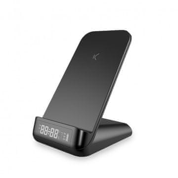 Ksix brezžični hitri polnilec, budilka, 5/10/15 W, črn