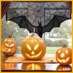 Korbi Okrasna zavesa za okno ali vrata – netopir, črna dekoracija za Halloween