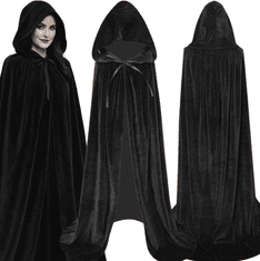 Korbi Dlhá čarovnička / čarodejnícka plášť – kostým na Halloween, čierna, veľkosť M