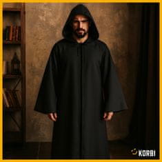 Korbi Čierny plášť – kostým lekára moru, Darth Vader, temný kostým na karneval alebo ples