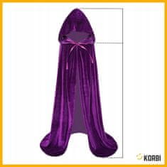 Korbi Dlhý čarodejnícky / čarovniči plášť – kostým na Halloween, fialový