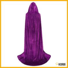 Korbi Dlhý čarodejnícky / čarovniči plášť – kostým na Halloween, fialový