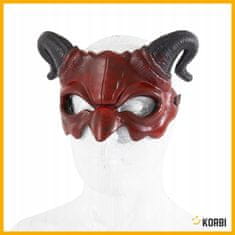Korbi Maska na oči – tvár diabla / démona s rohmi, kostým na Halloween, karneval alebo tematickú párty