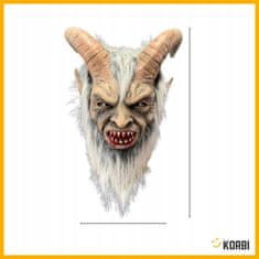 Korbi Latexová maska – Krampus / Diabol / démon s rohmi, kostým na Halloween alebo tematickú párty