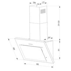 shumee Berdsen BT-215 60 cm dimniška kuhinjska napa črne barve