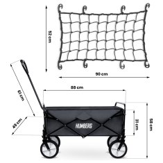 Zložljiv transportni voziček z mrežo 80L HM-511