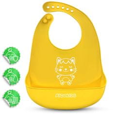 shumee Ricokids silikonski slinček za hranjenje rumen
