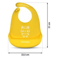 shumee Ricokids silikonski slinček za hranjenje rumen