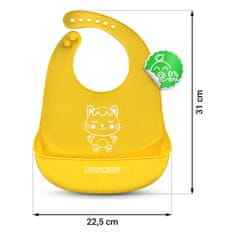 shumee Ricokids silikonski slinček za hranjenje rumen