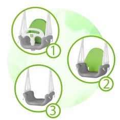 shumee Ricokids 3-v-1 gugalnica v obliki vedra slona, siva in zelena