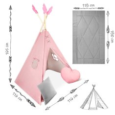 shumee NK-406 Nukido šotor tipi za otroke - roza