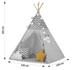 shumee Nukido otroški šotor tipi z lučkami - siv