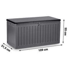 Vrtni zaboj 109 x 51 x 55 cm 270 litrov siv