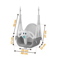 shumee Ricokids 3-v-1 gugalnica z vedrom slona, siva in bela