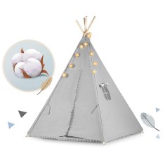 shumee Nukido otroški šotor tipi z lučkami - siv