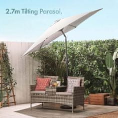 VonHaus 2,7M senčnik samostoječi UV30+ siv