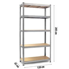 shumee Kovinski regal za shranjevanje 205 x 120 x 45 Humberg 4850