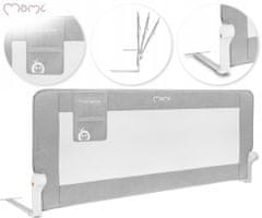 MoMi Lexi Plus XL otroška ograja za posteljo, varovalna, 180°, tkanina, 151x65x34cm, siva