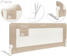 Lexi Plus XL otroška ograja za posteljo, varovalna, 180°, tkanina, 151x65x34cm, bež