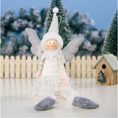 Flamenco Mystique Sedeči božiček angel 38 cm, plišasti z peskom, širina 11 cm