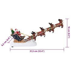 Vidaxl Božični okras za mizo večbarvno 31.5 x 6.5 x 16 cm Smola