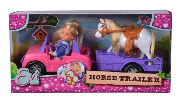 Simba Lutka Evička z džipom in konjsko prikolico