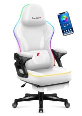 Huzaro vrtljivi stol Force 4.6 RGB bela mreža