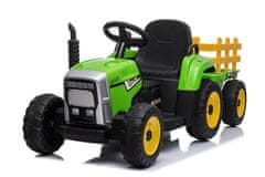 RAMIZ Otroški električni traktor s prikolico zelen 12v
