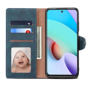 LENUO Usnjen preklopni ovitek za Redmi 10, modra
