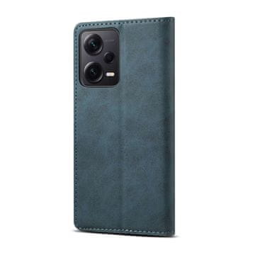 LENUO Usnjen preklopni ovitek za Redmi Note 12 Pro 5G modra