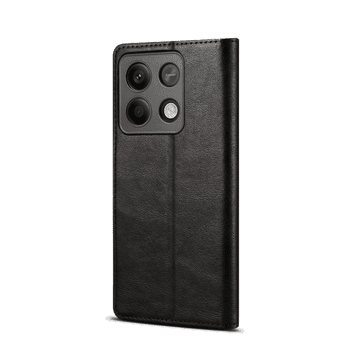 LENUO Usnjen preklopni ovitek za Redmi Note 13 5G črna