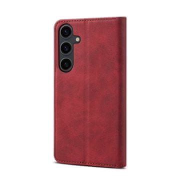 LENUO Usnjen ovitek za Samsung Galaxy S24+, rdeča